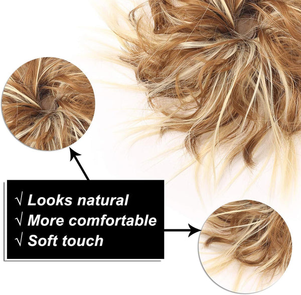 Tousled Updo Thick Scrunchies Messy Bun Hair Piece Ponytail Extensions Chignon