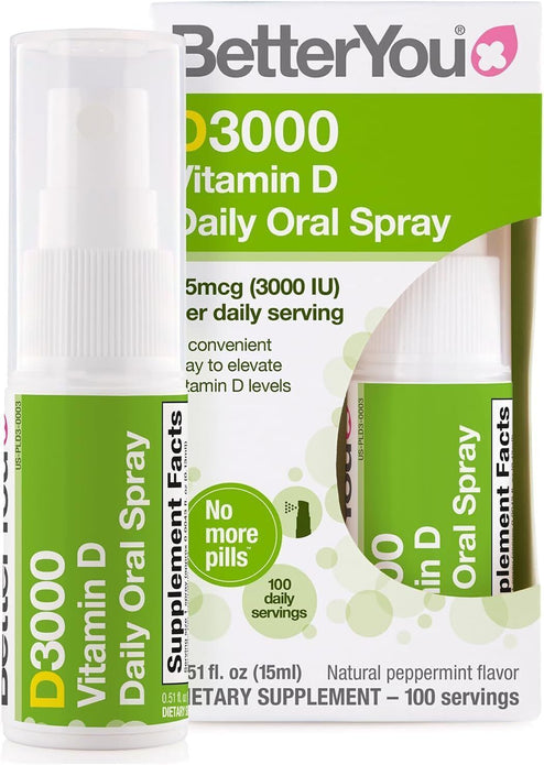 BetterYou DLux 3000 Vitamin D Daily Oral Spray 15ml Pack of 2