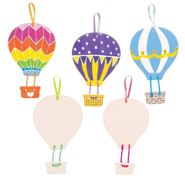 Baker Ross Hot Air Balloon Ceramic Decorations - Pack of 5 for DIY Crafting