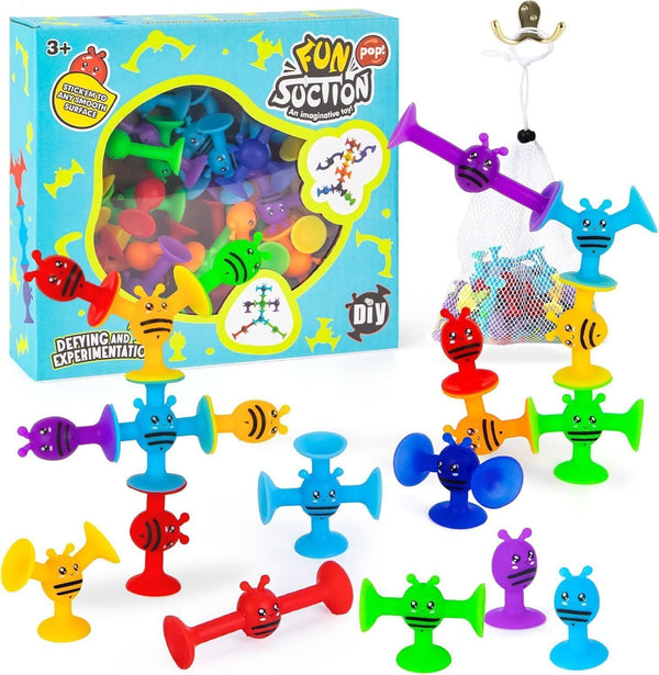 SULOLI 38PCS Sucker Toys - Suction Cup Airplane Window Travel Toys for Kids 2+