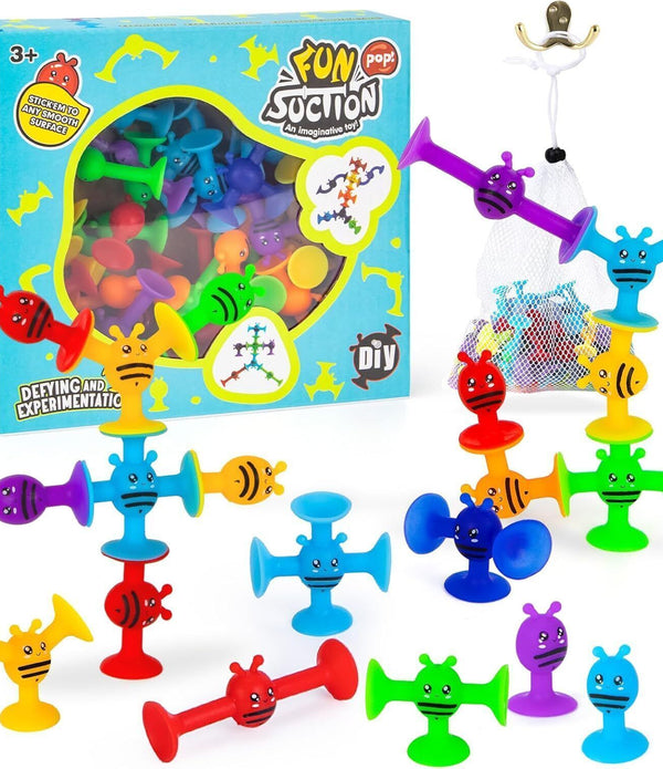 SULOLI 38PCS Sucker Toys - Suction Cup Airplane Window Travel Toys for Kids 2+