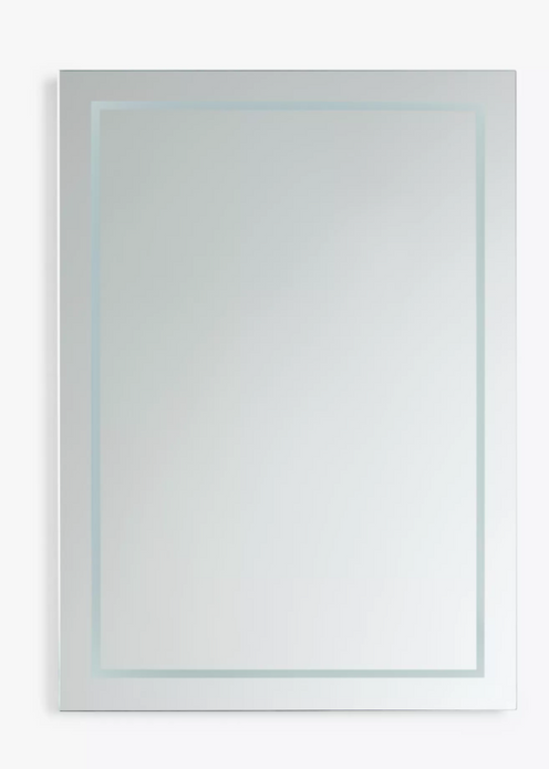 John Lewis Illuminated Bathroom Mirror, Demist - Frame Wall Mounted70 x 50cm