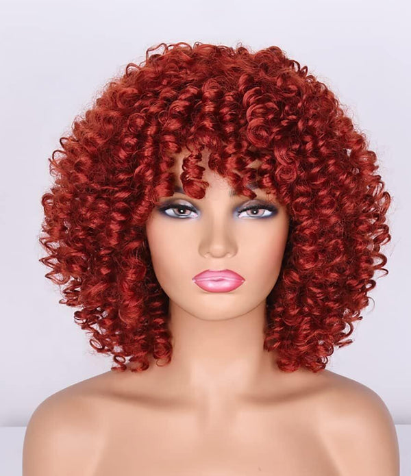 Colorfulpanda Curly Afro Wig - Synthetic Heat-Resistant Hair - Golden Red