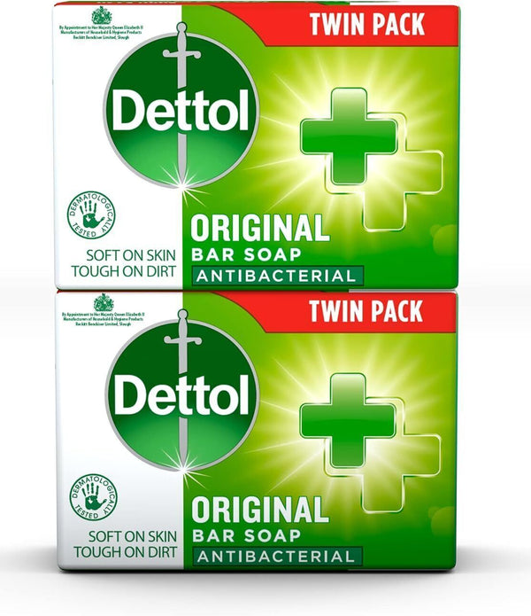 2 x Dettol Bar Soap Antibacterial Original Soap Anti Bacterial Hand Wash 100g