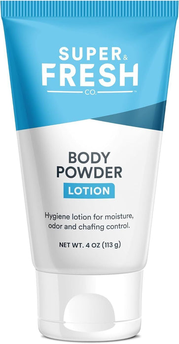Super Fresh Body Powder Lotion by SweatBlock - Talc Free, Anti-Chafing, 4 fl oz.