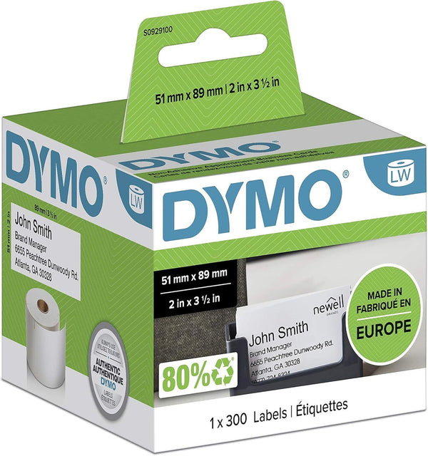 DYMO S0929100 Appointment/Name Badge Cards 51x89mm Non-Adhesive