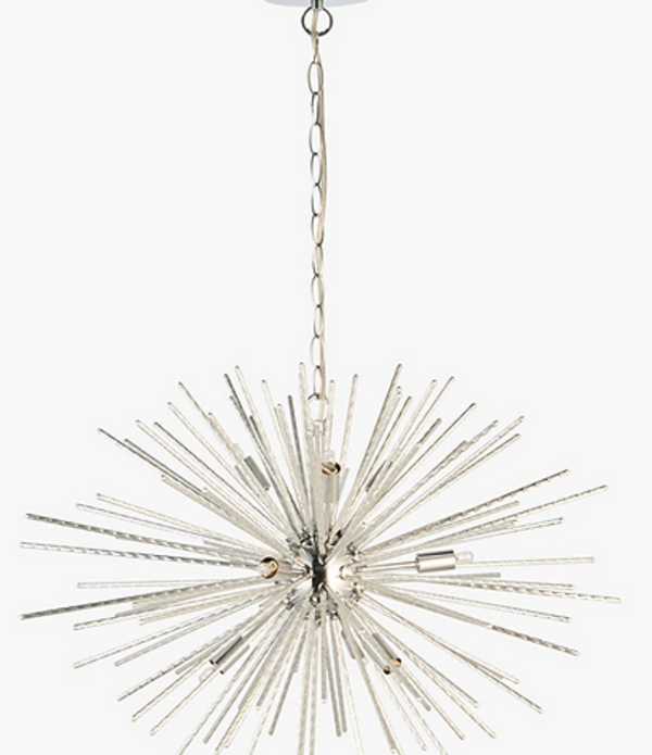 Bay Lighting Nikki Ceiling Light, Chrome - H190 x Dia.62cm, Dimmable, 2.3kg