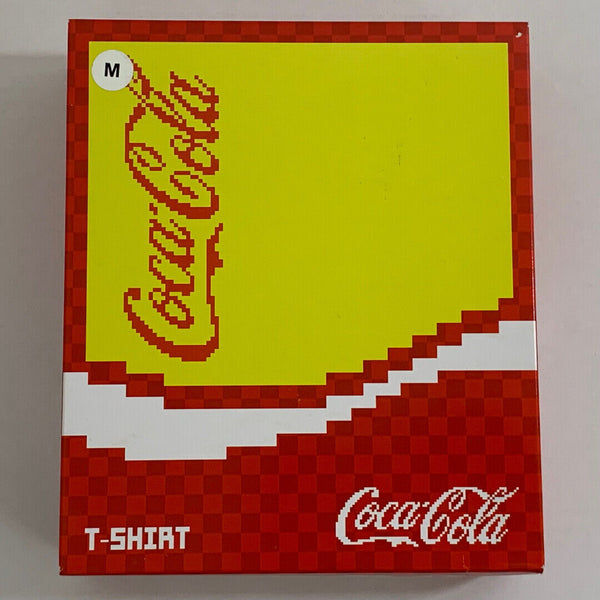 Coco-Cola Unisex - Adults Short Sleeve T-shirt, Vertical Logo, Yellow Size M