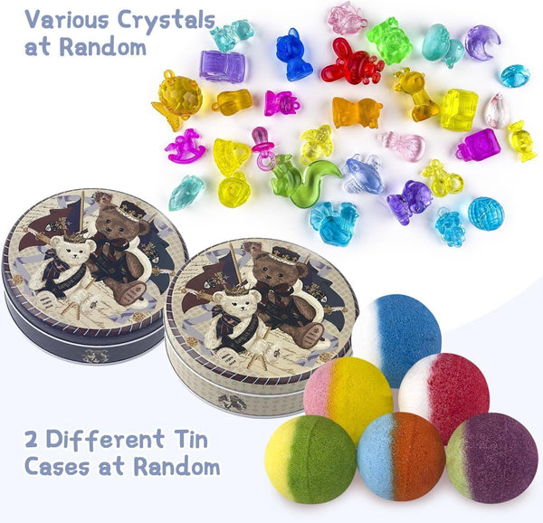 Bath Bombs for Kids 12pcs with Surprise Crystal Toys Inside Handmade Natural