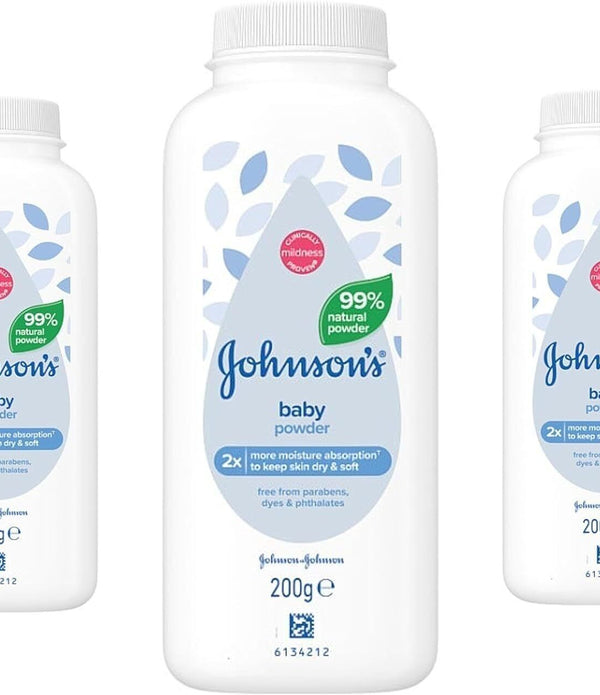 3 x Johnson's Baby Powder Talcum Powder 200g each