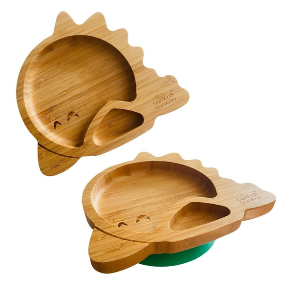 bamboo bamboo Dinosaur Baby Plate– Kids and Toddler Suction Cup Bamboo Plate 