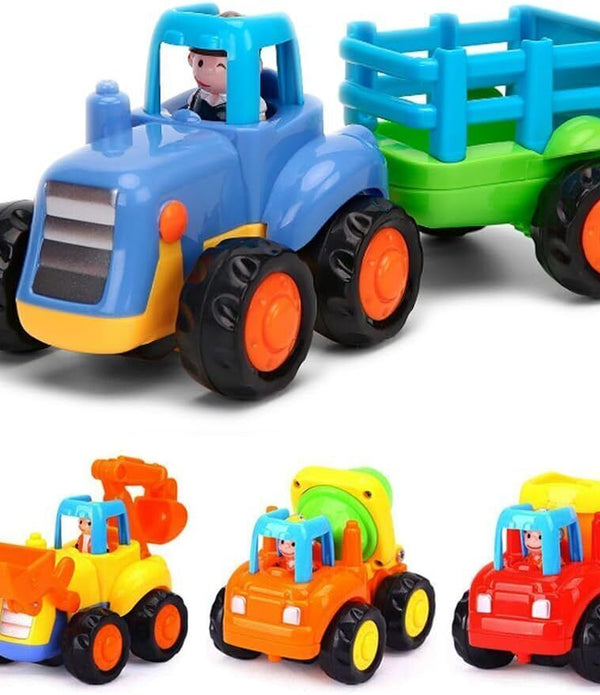 Push and Go Construction Vehicle Set - Tractor, Excavator, Mixer