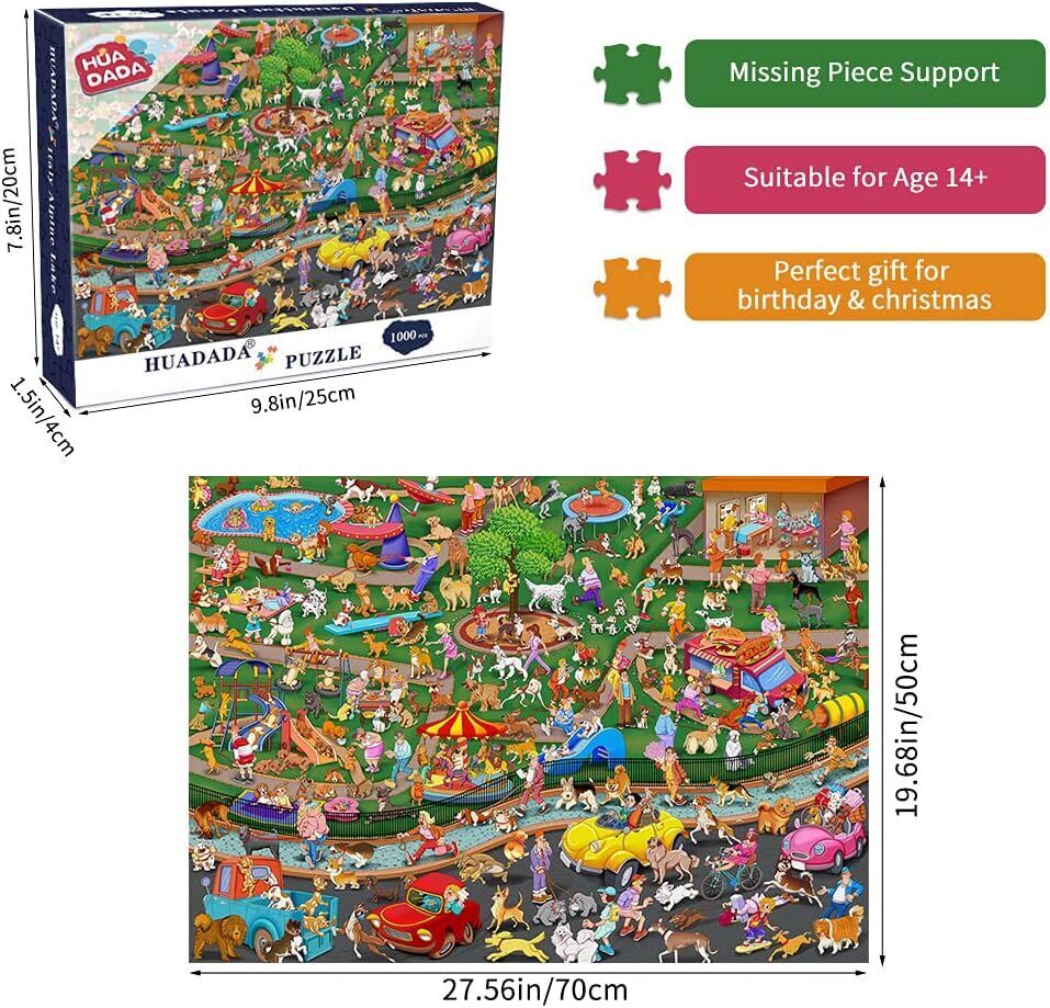 Hua Dada 1000 Piece Jigsaw Puzzle - The Dog Party