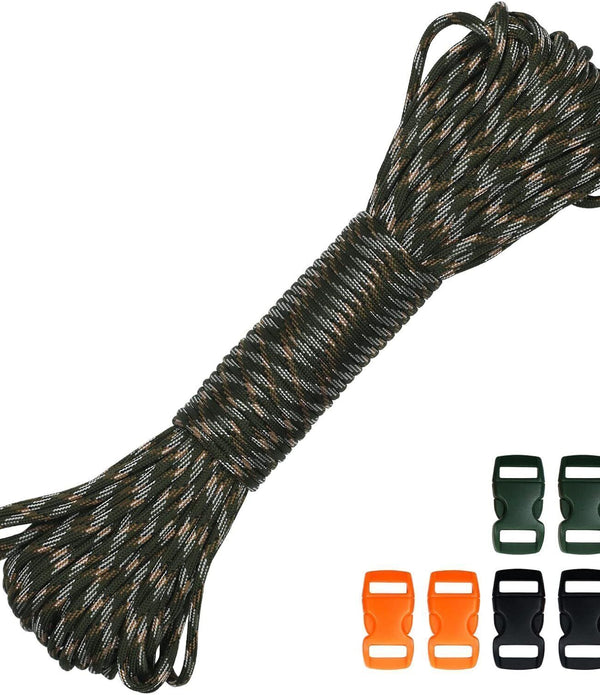 30M 550lb 4mm Heavy Duty 7-Strand Paracord Rope Camouflage 30M