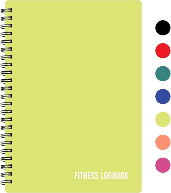 Fitness Logbook (Lime) A5 Workout Journal Men & Women Plastic Cover Thick Paper