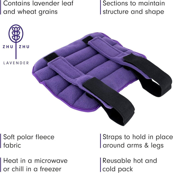 Zhu-Zhu Multiuse Heat Pad Purple Lavender Fleece Microwaveable Pack with Straps