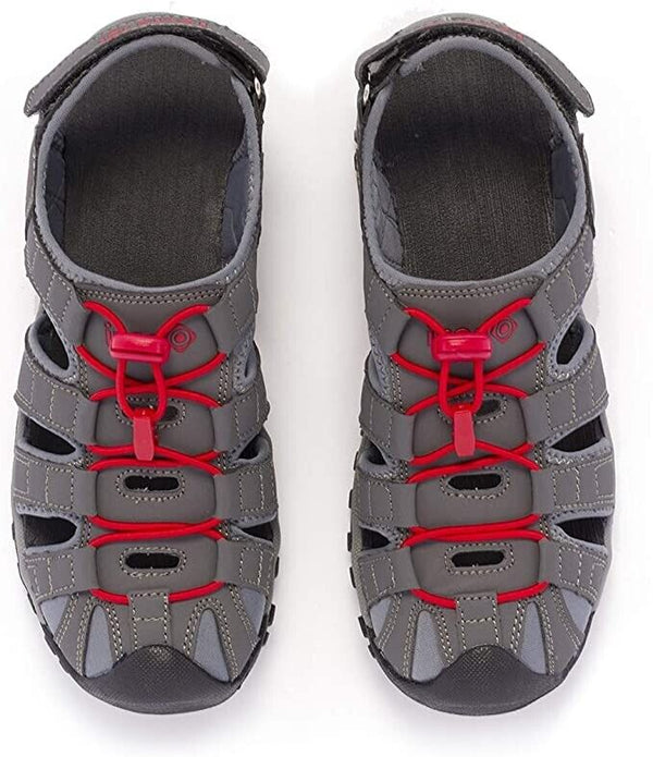 Izas Kids Unisex Sport Shoes Sandals - Summer Shoes - Dark Gray /Red UK size 4.5