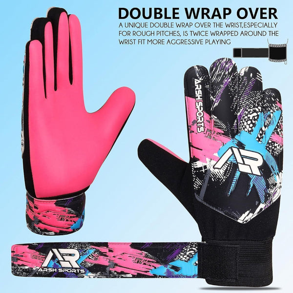 Arsh Sports Goalie Gloves, Pink, Size 5, 9-12 years  Youth Soccer Gloves