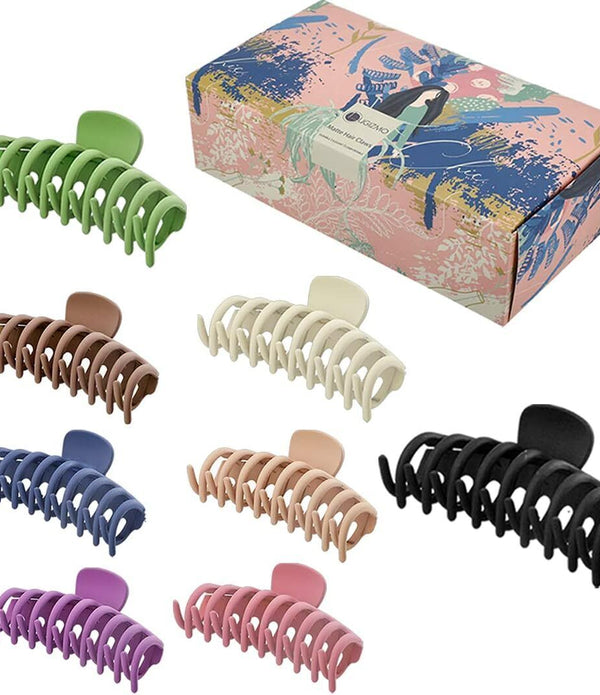 Hair Claw Clips for Women/Girls 8 pack 4.33'' For Straight/Curly Hair,  Strong