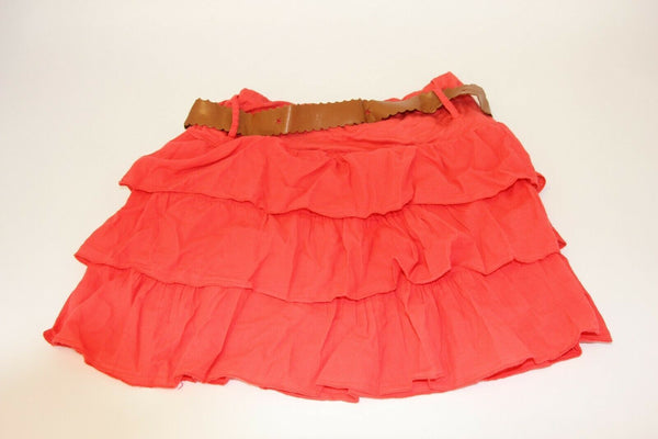 ZARMEXX Cotton Ruffle Mini Skirt With Belt - Pink One Size (6+, waist 60cm)