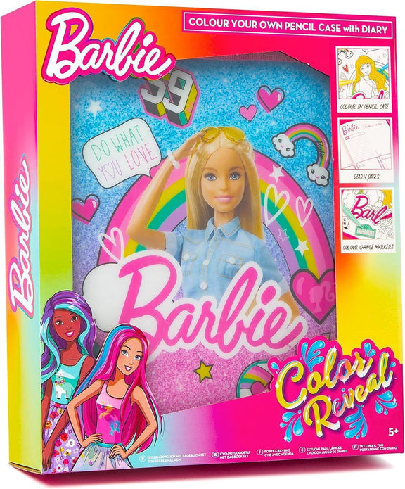 Barbie Colour Your Own Pencil Case Including Diary - Craft Set - Stationery Sets