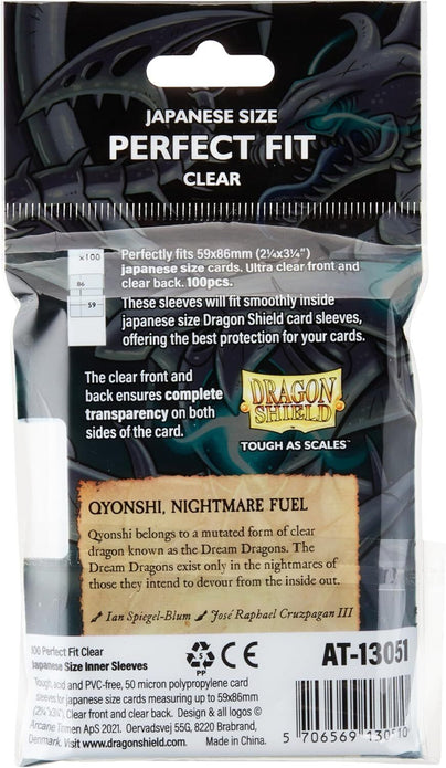 Dragon Shield Japanese Small Inner Card Sleeves - Clear Yugioh