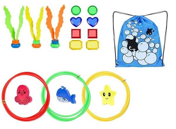Swimming Pool Toys with Storage Bag, Underwater Diving Training Toys Games