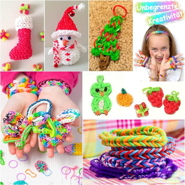 Loom Bands Kit Rubber Bands Kit for GirlsBoys 31 Colors with Clips Charms Beads 