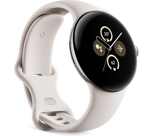 GOOGLE Pixel Watch 2 WiFi with Google Assistant - Silver, Porcelain Strap G4TSL
