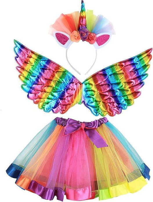 Girls Fairy Costume Fancy Dress Up Angel Kids Princess Dress Tulle Tutu Skirt