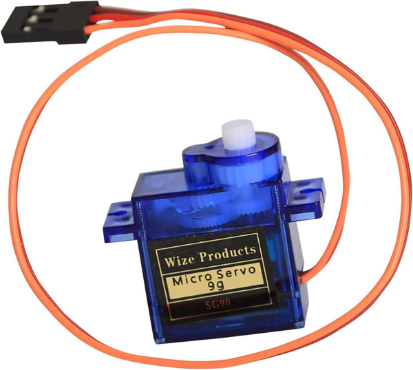 Wize 5-Pack SG90 Micro Servo Motors - 9g RC Controls for Robots, Blue