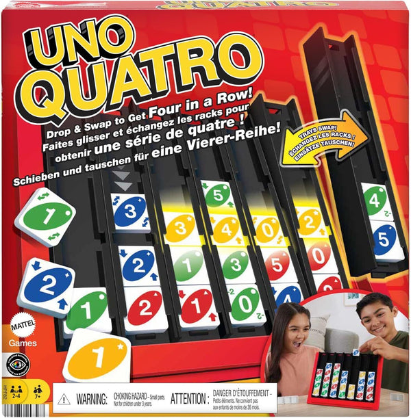 Mattel Games UNO Quatro Family Board Game for Kids and Adults for Family Game