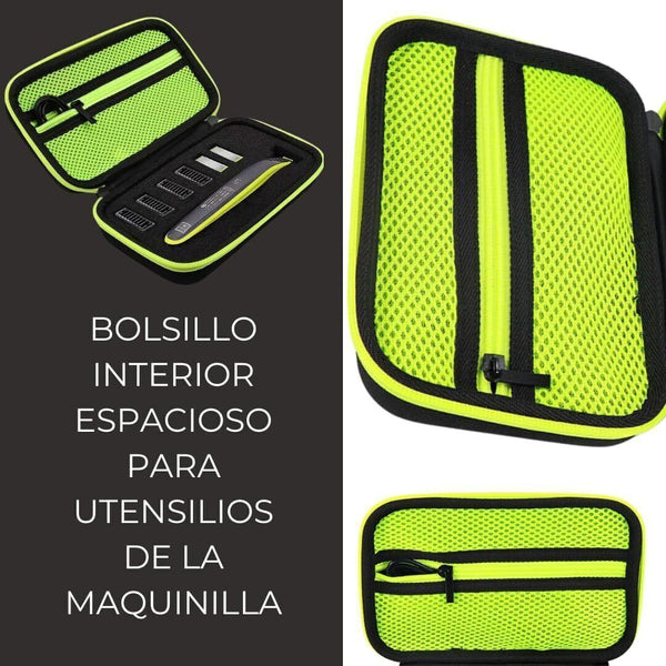 Portable case for Philips One Blade QP2520,QP2530,QP2620,QP2630 Black/green