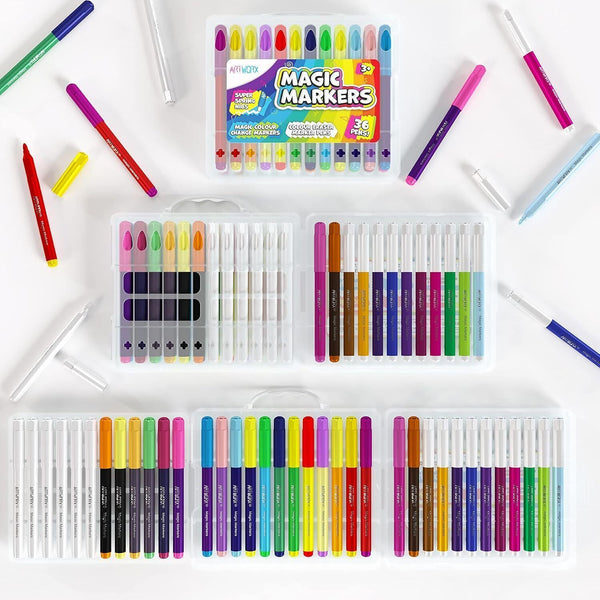 Artworx Magic Pens - Colour Changing Felt Tip Pens For Children - 36 Markers