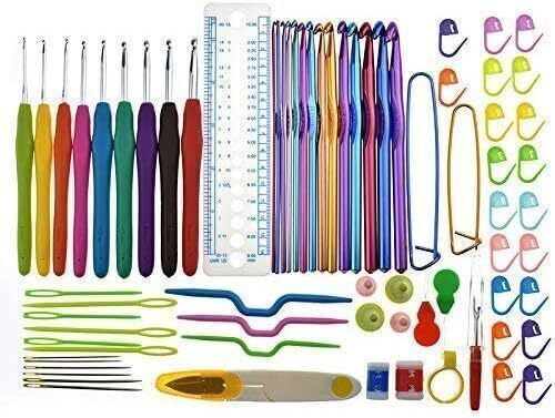 Uadme Crochet Hooks Set 72Pcs Aluminum Knitting Needles Kit with Storage