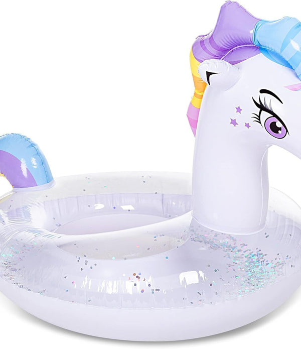 JOYIN Inflatable Unicorn Pool Float 129x85x82cm Glitter Kids Summer Fun Toy
