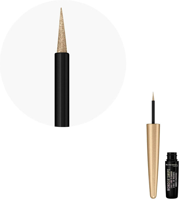 Rimmel Wonder Swipe 2-in-1 Glitter Eyeliner to Eyeshadow, Ballin', 1.7ml, 2 Pack