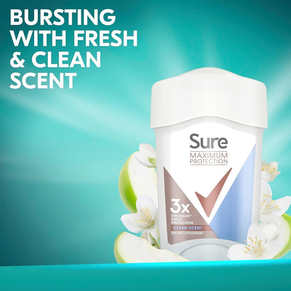Sure Women Max Protection Deodorant Stick 45ml - 96hr Sweat, Clean Scent