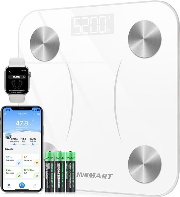 INSMART Body Fat Scales, Bluetooth Digital Scales with App for Weight & BMI