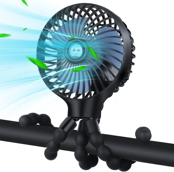 Pram Fan Clip-On Stroller Fan, Portable, Rechargeable for Baby Travel
