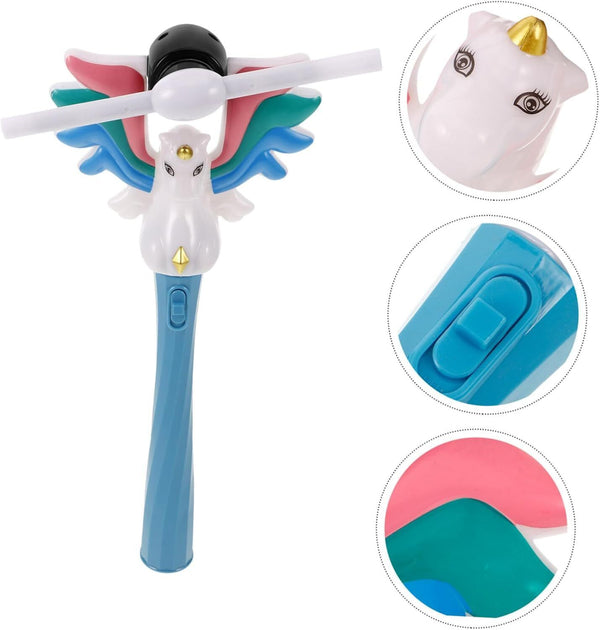 WHAMVOX Light-Up Pegasus Fairy Wand - Rotating Unicorn, LED Flashing Toy