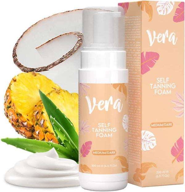 Vera Self-Tanning Foam Medium/Dark Sun-Kissed Glow Fake Tan Mousse