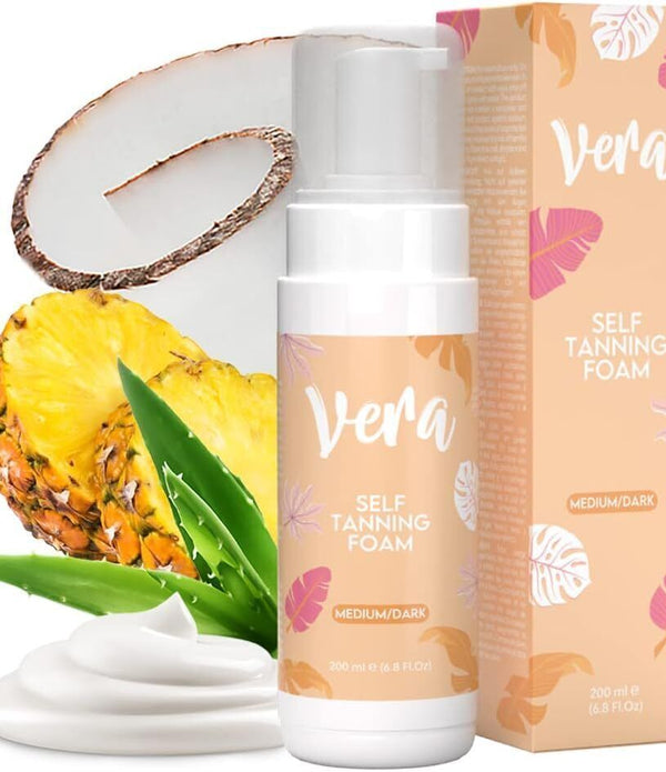 Vera Self-Tanning Foam Medium/Dark Sun-Kissed Glow Fake Tan Mousse