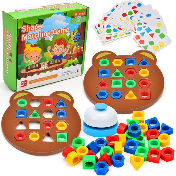 Shape Matching Sensory Toy Montessori Puzzle Game Educational Board Kids Gift 3+