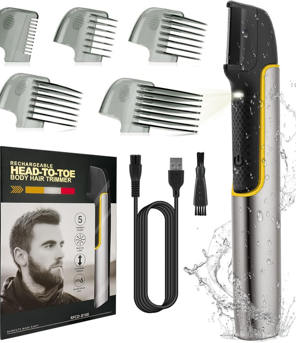 Electric Beard Trimmer Wet & Dry Shaver LED, Bestcool Rechargeable Grooming Kit