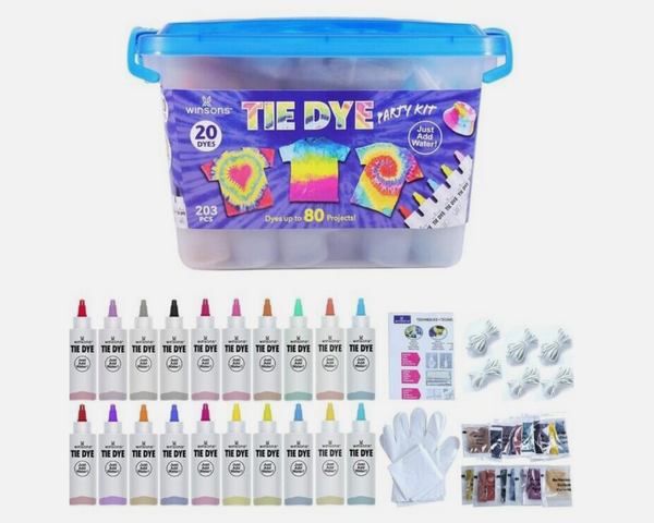 WINSONS Tie Dye Kit 20 Colors | DIY Fabric Art Set for Kids Craft Fun Activity