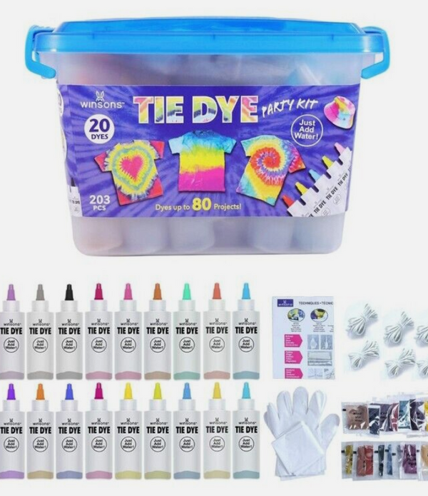 WINSONS Tie Dye Kit 20 Colors | DIY Fabric Art Set for Kids Craft Fun Activity