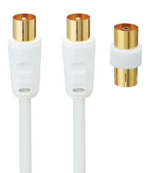 LOG Cable L2AERA15, Tangle Free, Female-to-Female, White/ Gold