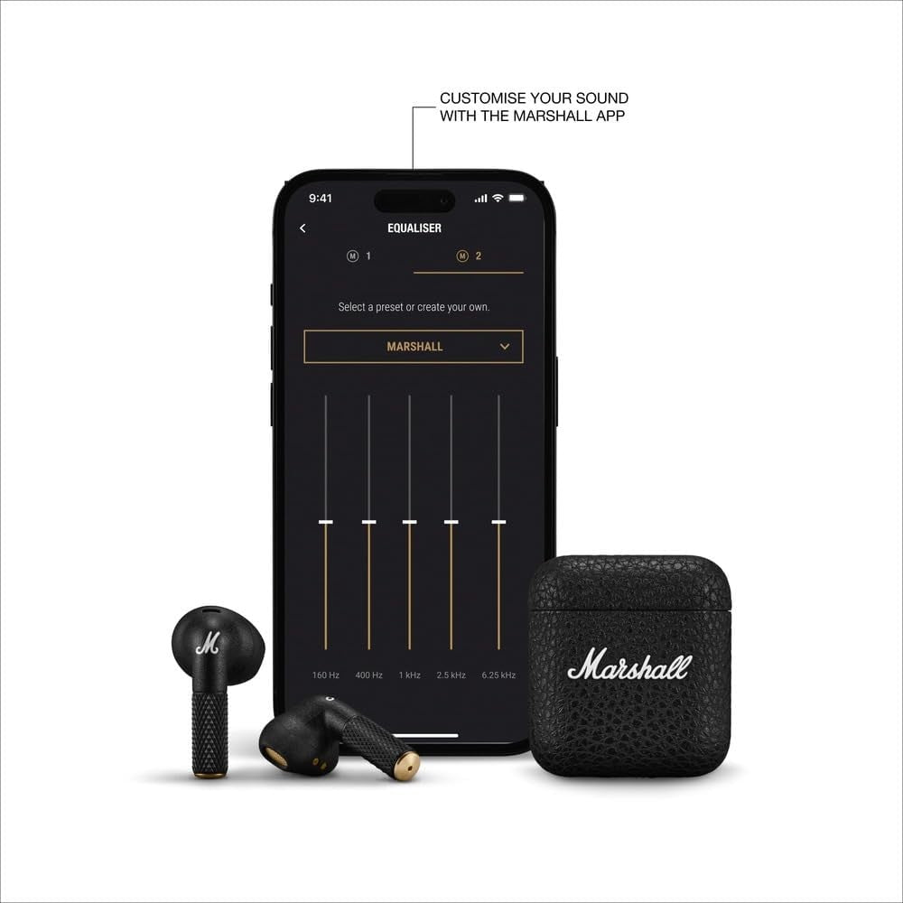 Marshall Minor IV Bluetooth Wireless Earphones, Ear buds - Black