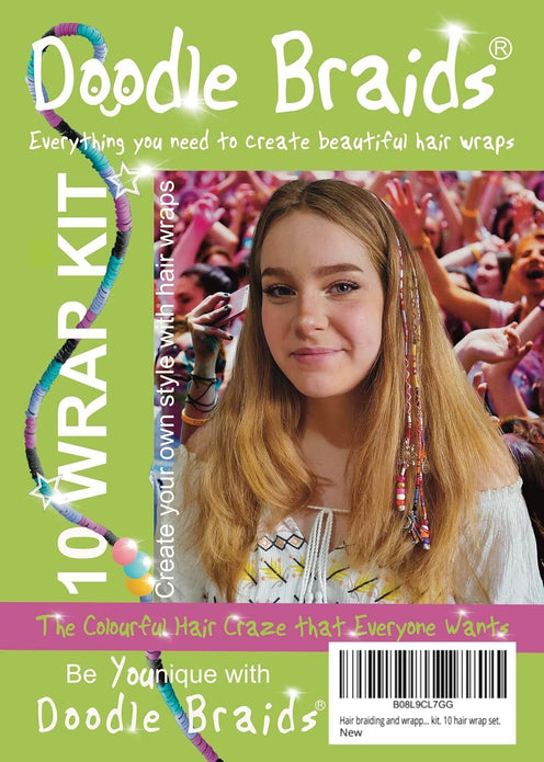 Doodle Braids Hair Braid Wrapping Set for Girls. Hair Extension Accessories